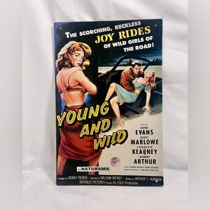 Tin 'Young and Wild' Vintage Movie Poster Home Decor